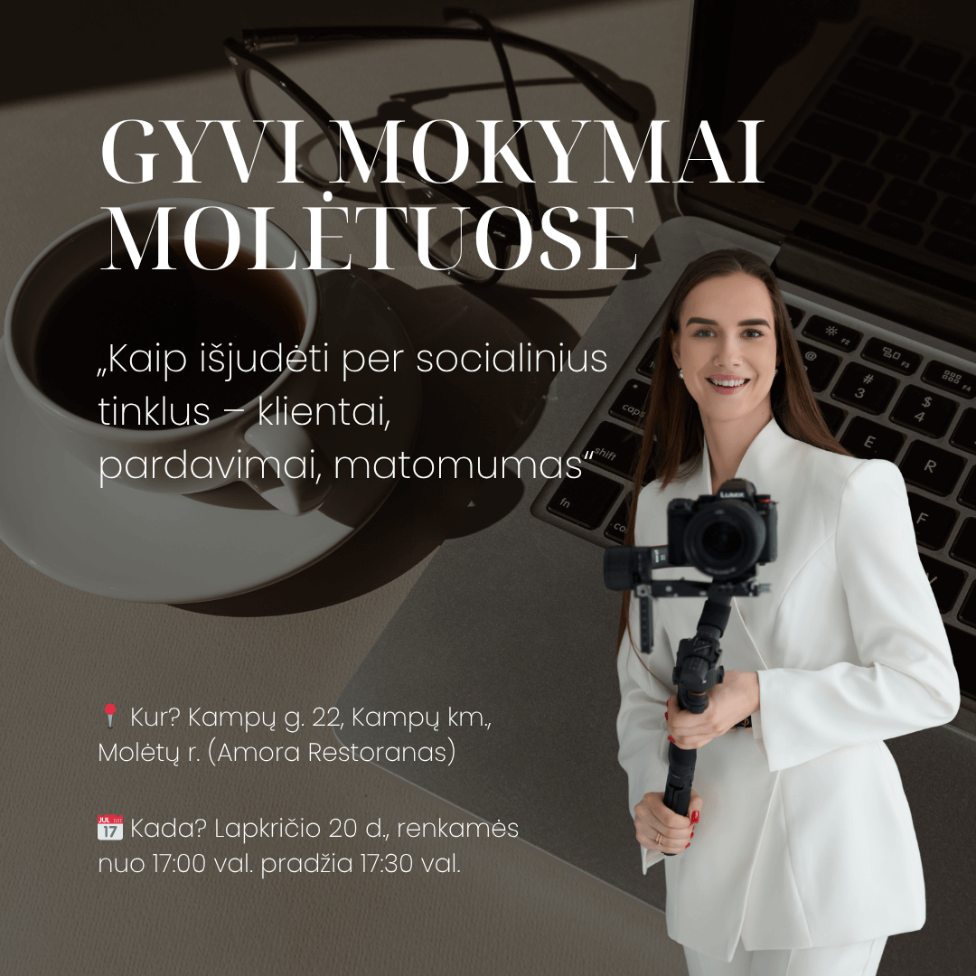 K24 Agency GYVI MOKYMAI MOLĖTUOSE „Kaip išjudėti per socialinius tinklus – klientai, pardavimai, matomumas“
